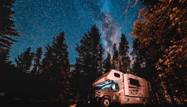 RV Camping At Night